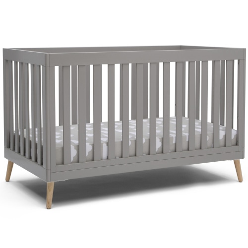 Delta Children Essex 4-in-1 Convertible Baby Crib, Grey/Natural Legs