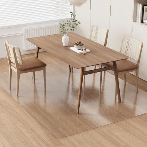 Clear Plastic Floor Mat for Under Dining Table, 5'×7' Large No Slip Waterproof Vinyl Area Rug for Home, Anti-Spill Hard Floor Protector Cover for Living Room, Splat Mat for Under High Chair