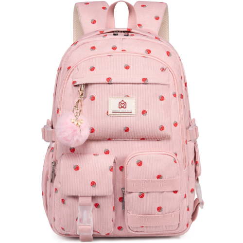 AO ALI VICTORY School Backpack for Teens Girls Women 15.6 Inch Laptop College Backpacks Corduroy Work Bag Kids Elementary Middle High Campus Bookbag Students Pack Travel Daypack Womens