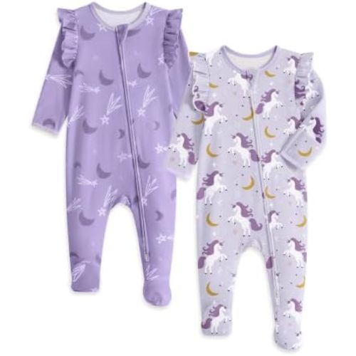 Yoofoss Baby Sleepers Baby Girl Clothes 100% Organic Cotton Pajamas for Newborn 0-3 3-6 6-9 Months Sleep and Play Pjs