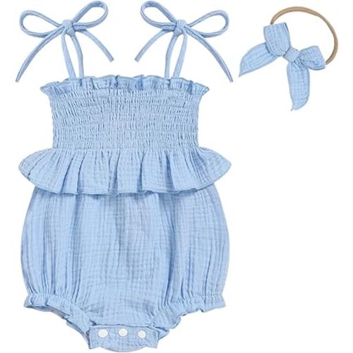 Baby Girl Romper Ruffle Newborn Girl Bodysuit Jumpsuit Baby Girl Clothes Outfit 0-18M