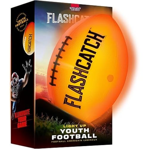 Light Up Football - Glow in the Dark Ball - NO 6 - Boys Gifts - Outdoor Sports, Birthday Gifts for Boys 8-15+ Year Old - Kids Teenage Youth Gift Ideas - Boy Toys Stuff Ages 8 9 10 11 12 13 14 15