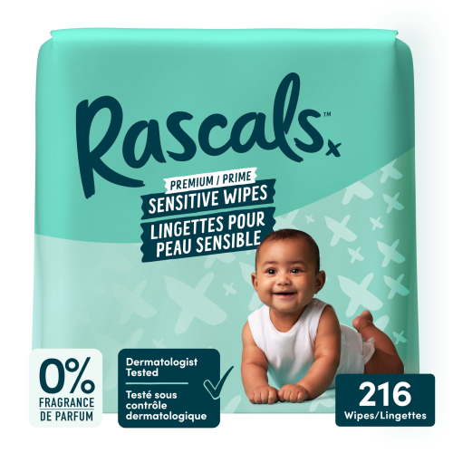 Rascals Premium Sensitive Alcohol Free Baby Wipes, Multipack, 216 Count - Walmart.ca