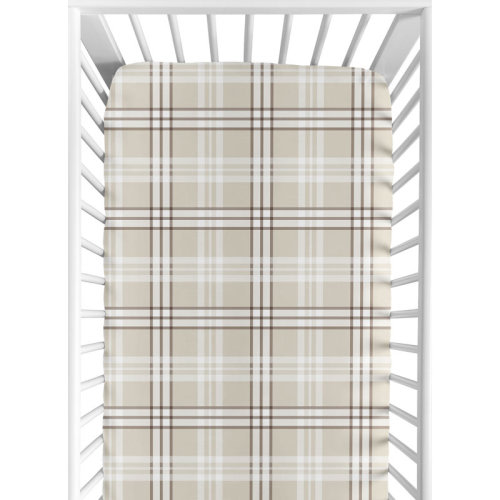 Sweet Jojo Designs Gingham Taupe Plaid Fitted Crib Sheet by Sweet Jojo Designs | Wayfair
