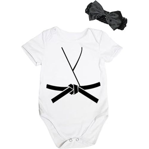 Petitebella Judo Karate Taekwondo Jersey Baby Bodysuit Nb-18m