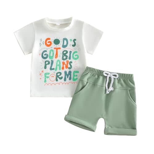 Toddler Baby Boy Summer Clothes Short Sleeves T Shirt Casual Shorts Outfit Outfit Set