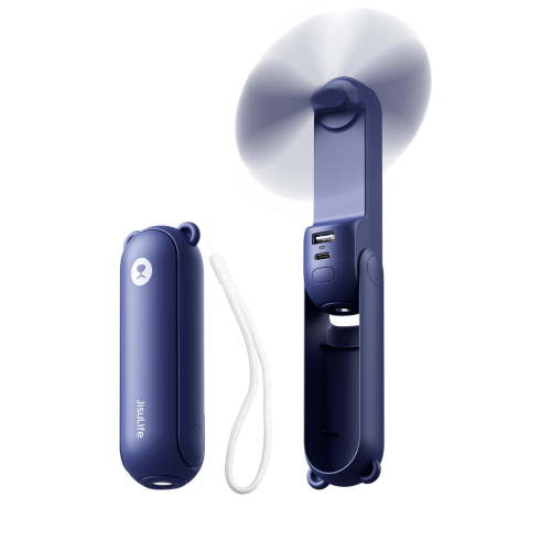 JISULIFE 3 in 1 Handheld Fan, Portable with Power Bank, Flashlight, USB Rechargeable, 14-21hrs Battery Life