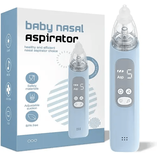 Baby Nasal Aspirator, Electric Nose Sucker with 5 Levels Suction, Soothing Light & Nursery Rhymes