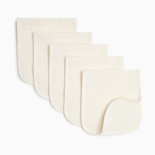 Small Story Muslin Burp Cloth (5 Pack) - White