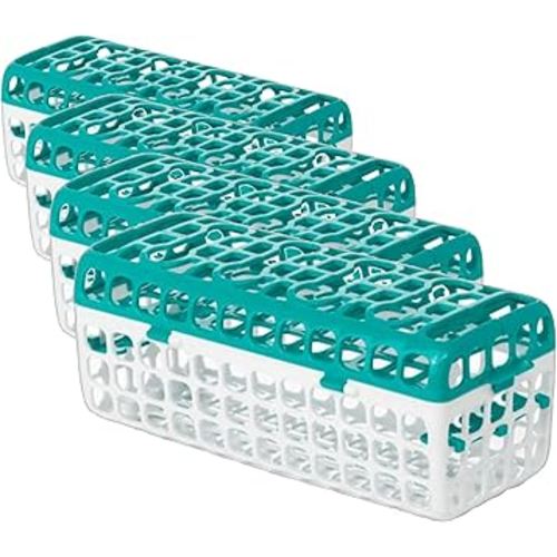OXO Tot Dishwasher Basket for Bottle Parts & Accessories, Teal (Pack of 4)