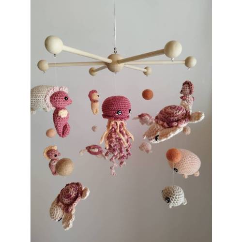 Mobile for baby octopus, seahorse, turtle