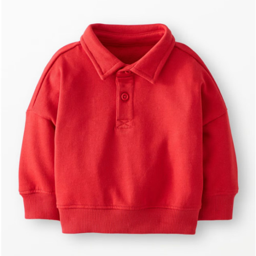 Baby Oversized French Terry Polo Sweatshirt | Hanna Andersson