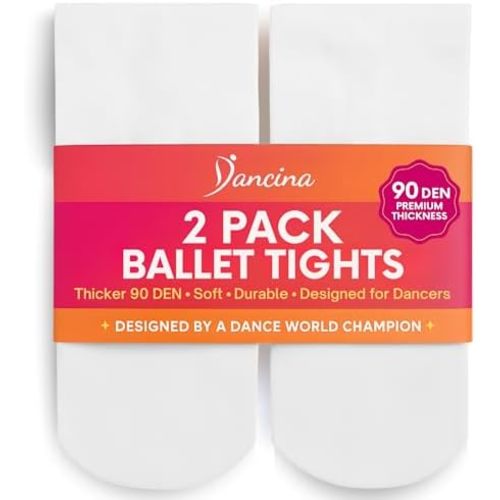 Dancina Ballet Dance Tights Footed - Ultra-soft Pro Excellent Hold&Stretch (Toddler/Girls)