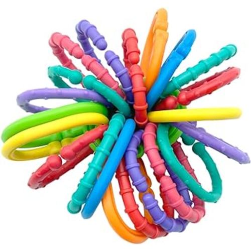 Baby Toys Links-to-Go Car Seat and Hanging Stroller Ring Toy, Larger Connecting Ring Travel Accessory Set