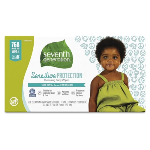 Seventh Generation Baby Wipes Sensitive Protection with Snap Seal Diaper Wipes 768 Count