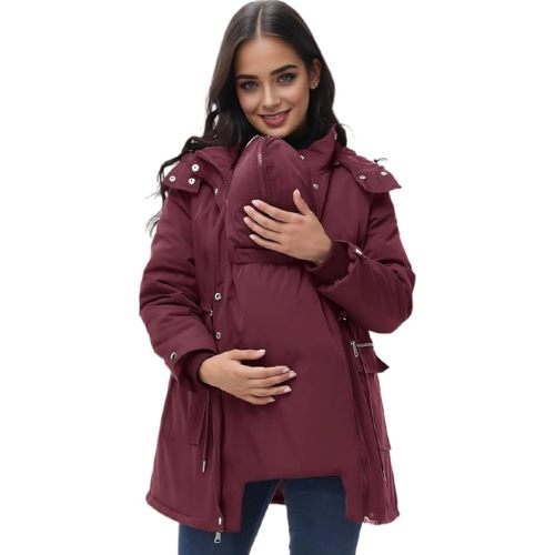 Baby Wrap Carrier - All In 1 Original Maternity And Baby Wearing Jacket Puffer Down Newborn To Toddler Sling,Easy To Wear