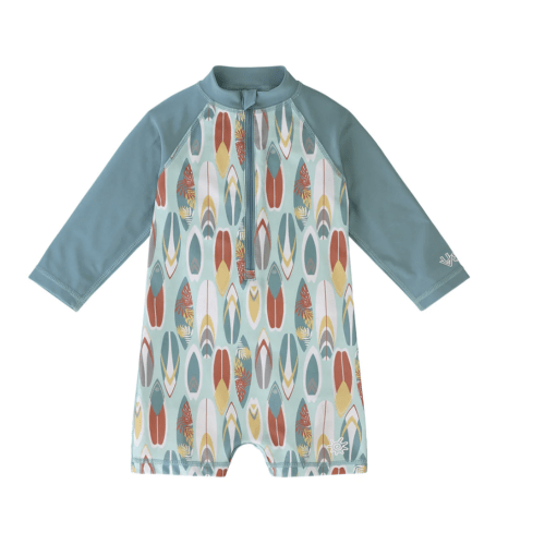 Baby Boy's Long Sleeve Swim Romper