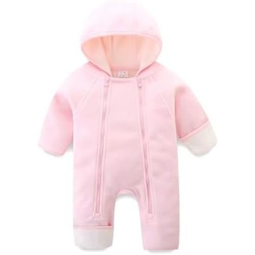 Newborn Baby Fleece Jumpsuit Girls Boys Winter Hooded Coverall Romper Cute Baby Snowsuit Clothes