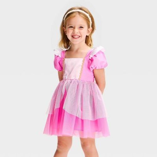 Toddler Girls' Disney Princess Sleeping Beauty Aurora Ballerina Cosplay Dress - Pink 3T