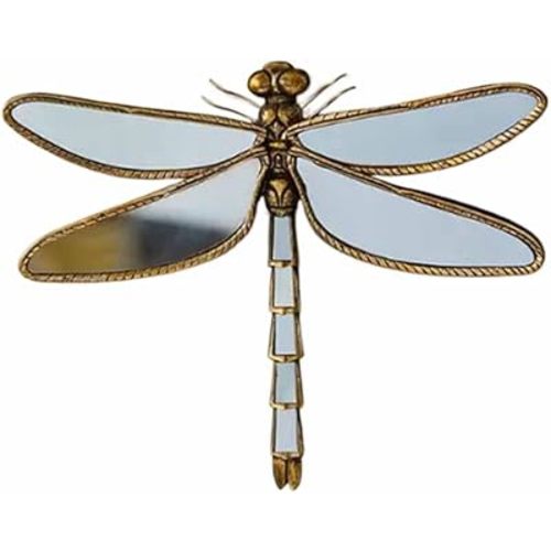 Dragonfly Mirror Wall Decor, Dragonfly Design Wall Mounted Sculptures, Retro Decorative Bug Insects Animals Beetle Mirrors, Creative Butterfly Home Decor for Living Room Bedroom(Dragonfly)