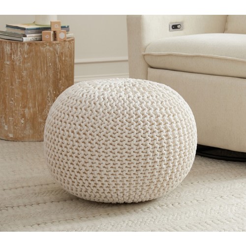 Pottery Barn Knit Pouf Ottoman
