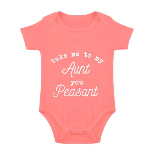 listery Take Me To My Aunt You Peasant Baby Funny auntie Baby Bodysuit Cute Aunt White Baby Clothes 0-12