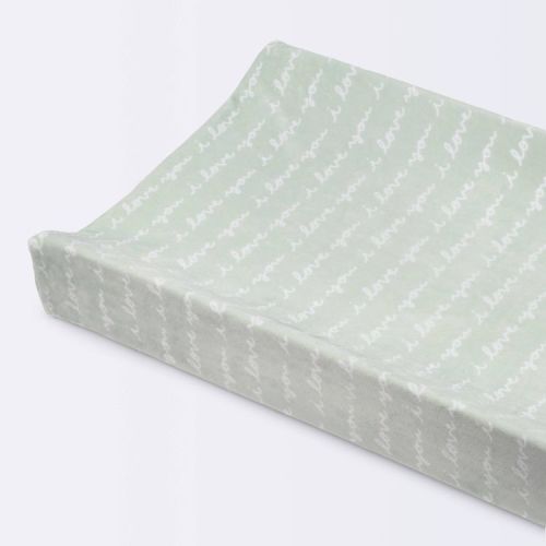Plush Changing Pad Cover I Love You Script - Cloud Island™ Mint