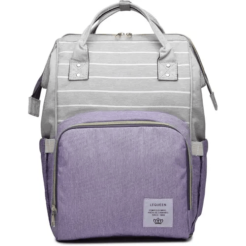 Diaper Bag Backpack Waterproof Multi-Function Diaper Bag for Baby Care Travel Essentials Baby Bag for Mom Large Capacity Purple