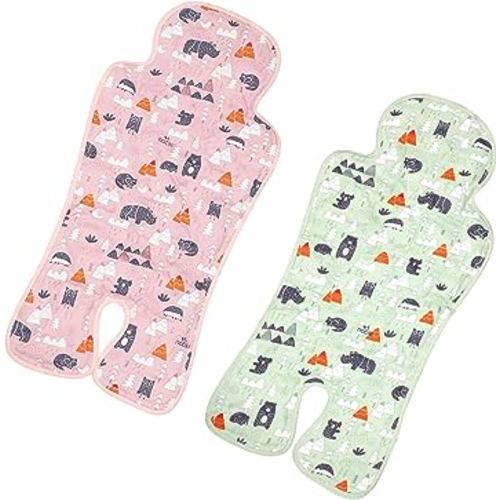 Pinkunn 2 Pcs Gel Car Seat Cooling Pad for Baby Summer Breathable Ice Cushion Multifunctional Ice Stroller Cooler Mat for Stroller Baby Dining Chair Child Safety Seat(Bright Color,Forest)