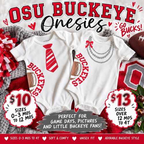 Buckeye Baby Onesies | Ohio Football Baby Bodysuit | Game Day Baby Outfit