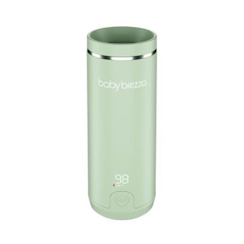 Baby Brezza Superfast Portable Bottle Warmer - Green: Digital Display, Warms Evenly, Automatic Shut-Off
