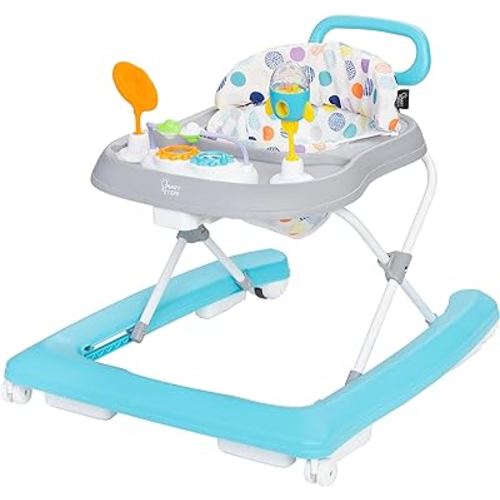 Smart Steps Trend Plus 2-in-1 Activity Walker with Deluxe Removable Toys, Walk-Behind Bar, Adjustable Height and Flat Fold Frame for Storage, Ages 6 Months +, Orbits White