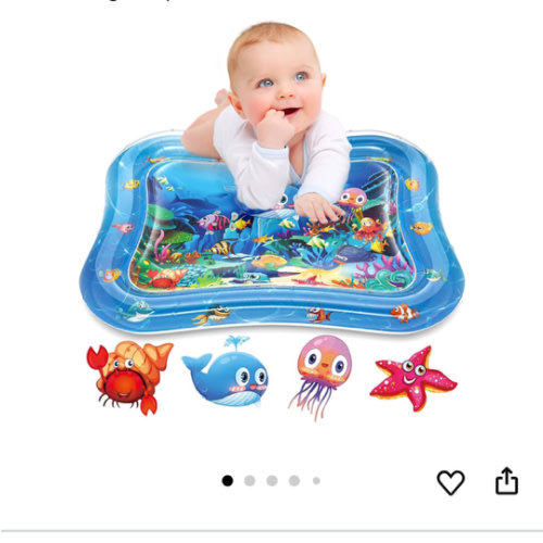 Infinno Inflatable Tummy Time Mat Premium Baby Water Play Mat for Infants and Toddlers Baby Toys for 3 to 24 Months, Strengthen Your Baby's Muscles, Portable