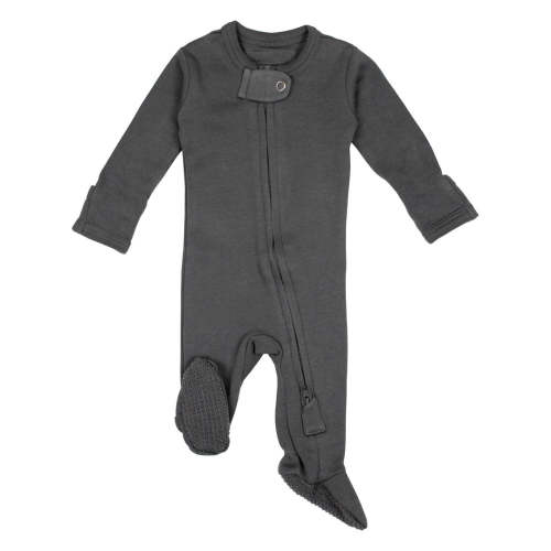 Gray | Organic Zipper Footie – L'ovedbaby 6-9M