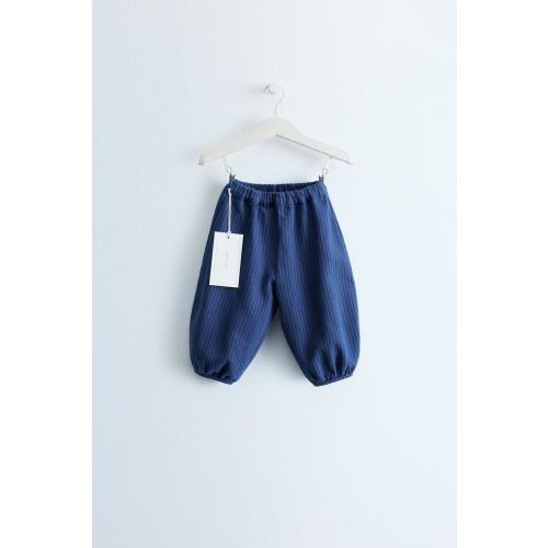 ZARA TIMELESS - STRIPED BALLOON TWILL PANTS - Blue | ZARA United States