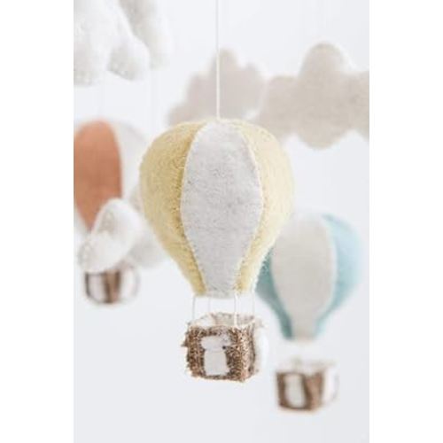 Handmade Hot Air Balloon Mobile/Gender Neutral Crib Mobile/Gender Neutral Nursery/Felt Mobile/Unisex Nursery Decoration