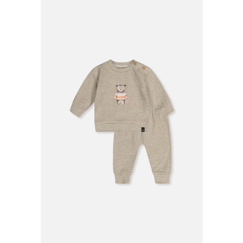 Organic Cotton Cozy Striped Pants and Long Sleeve Top Set