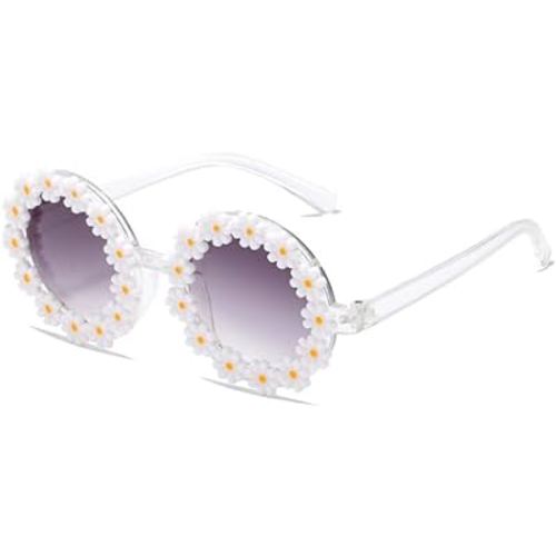OZPYKAE Girl Round Flower Sunglasses,Flower Shaped Cute Glasses UV 400 Protection Outdoor Girl Boy Gifts Eyewear Sunglasses