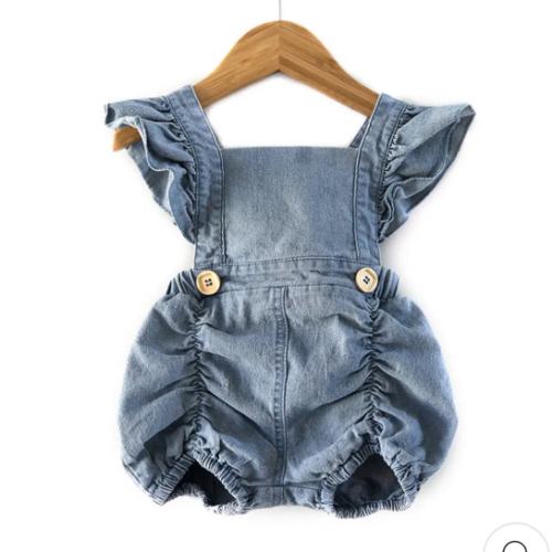 Denim Ruffle Romper | Reverie Threads