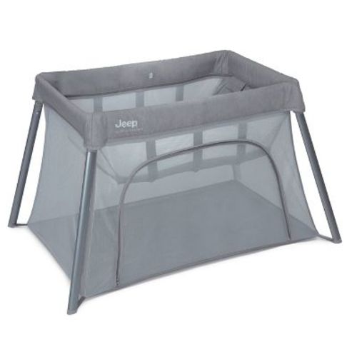 Jeep Horizon Compact Travel 2-in-1 Playard and Bassinet - Light Gray: Canopy, Changing Table, Folds for Transport