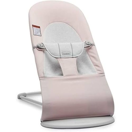 BabyBjörn Bouncer Balance Soft, Light Gray Frame, Cotton/Jersey, Light Pink/Gray