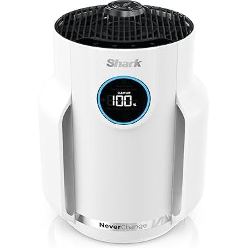 Shark Air Purifier for Home, NeverChange Compact Pro, for Bedroom, Nursery, Home Office, Dorm, HEPA-Exceeding Filter, Captures Pollutants, Pet Dander, Dust, Odor, Smoke, and More, HP072WH, 2025, White