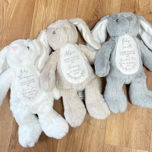 Personalised Memorial Bunny – Grandparent Remembrance Plush Toy - In Memory of Gifts - Baby Gift - Boy - Girl