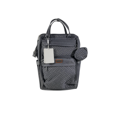 BabbleRoo Diaper Bag Backpack, Dark Gray, Wide Top