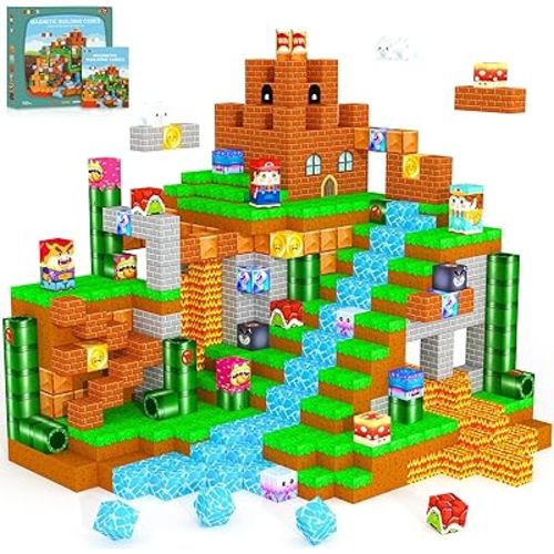 Magnetic Blocks Building Games Kids Toys for 3 4 5 6 7 8 9 10 11 12 13 Year Old Boys Girls, Magnetic Cubes Montessori Sensory Toys for Ages 3+ Travel Party Christmas Birthday Gifts