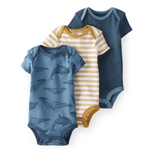 Little Planet by Carter's Baby Boy Organic Short Sleeve Bodysuits, 3pk, Newborn-24 Months