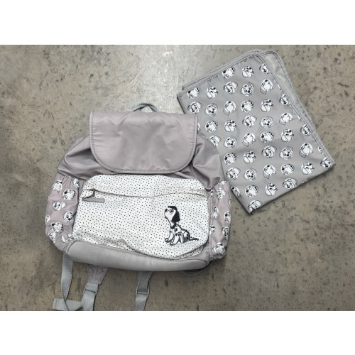 Disney Pixar 101 Dalmatians Parents Baby Nappy Diaper Bag & Changing Mat VGC