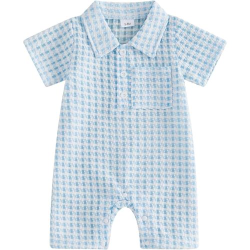 BemeyourBBs Newborn Baby Boy Clothes Short Sleeve Dress Shirt Romper