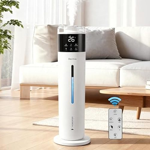 Large Humidifier for Bedroom, 8L/2.1Gal Ultrasonic Cool Mist, Remote control,Easy Clean with 350ML/H Large Mist Speed, Suitable for Kids Room Plant Yoga Study Room Office (White)