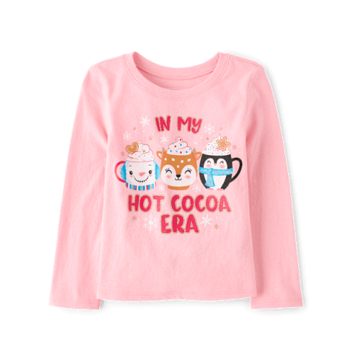 Baby And Toddler Girls In My Hot Cocoa Era Graphic Tee - Pink